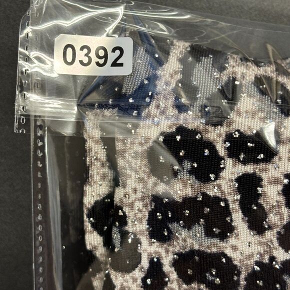 Alex Evenings Shimmer Jacket Animal Print Leopard Mandarin Zip‎ Diamond Pull - Picture 12 of 12